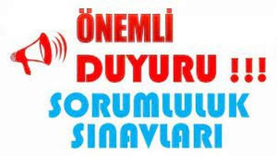 2025-2026 EĞİTİM ÖĞRETİM YILI GÜZ DÖNEMİ SORUMLULUK SINAVLARI
